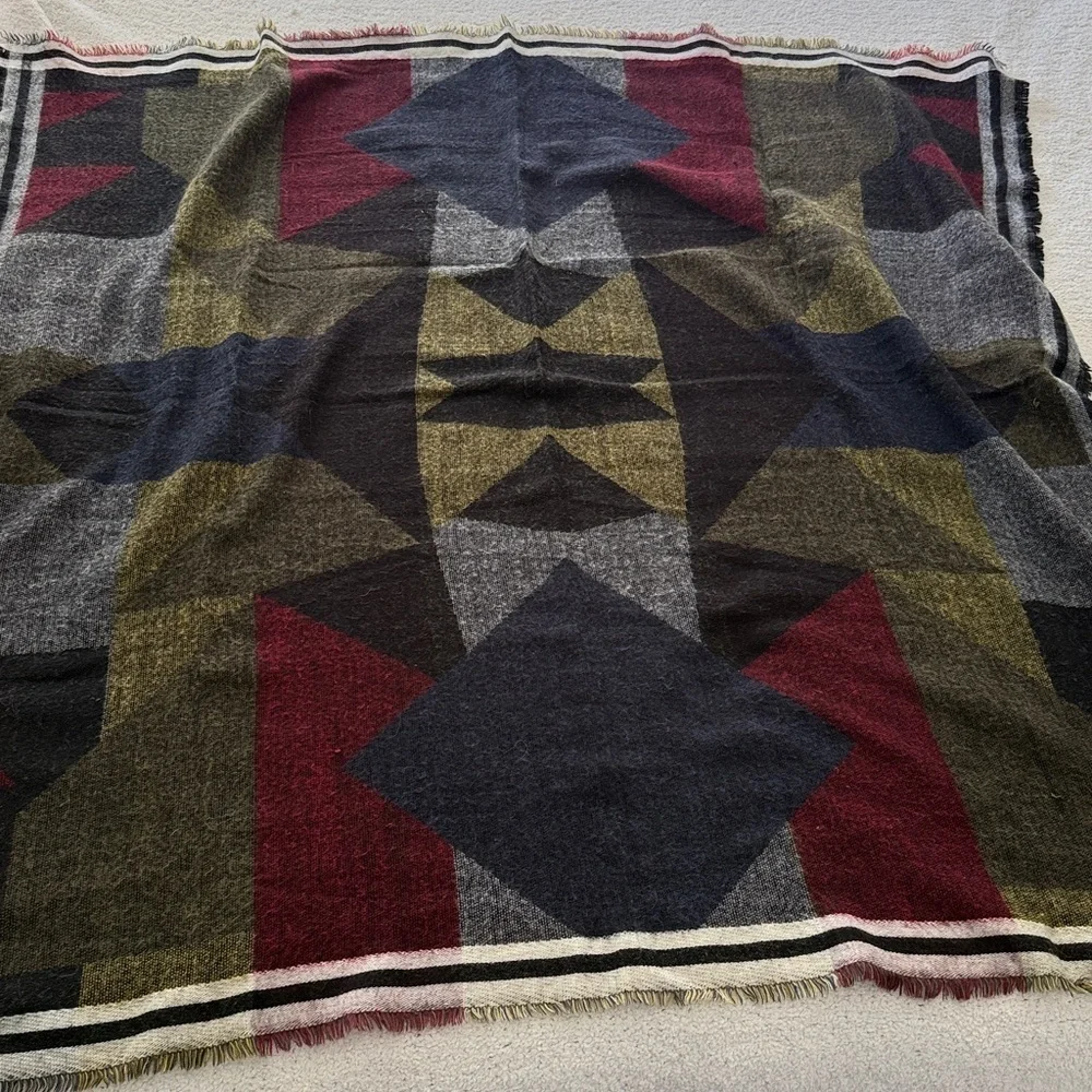 Zara geometric Danish Modern MCM style vibe large size square 53” x 53” versatil